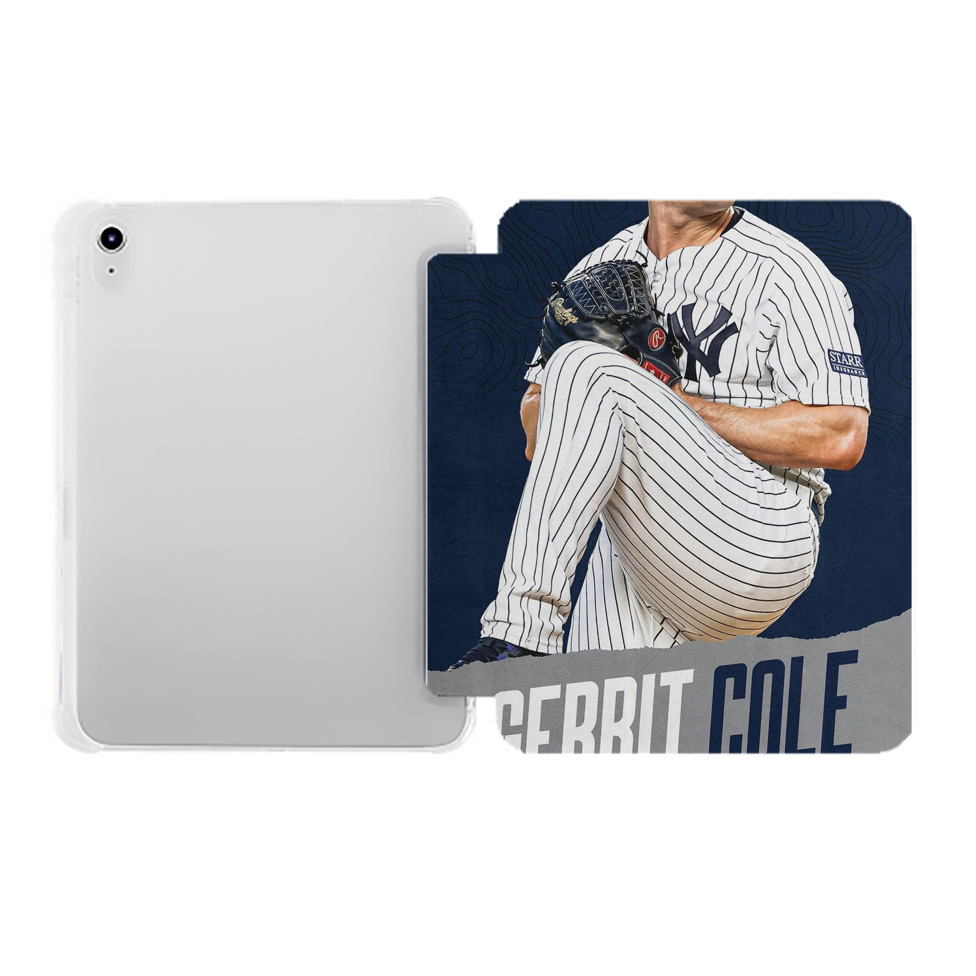 Gerrit Cole 22 Premium Tri-Fold PU Leather & Silicone IPad Case With Pencil Slot – Fits 9.5,10.5,10.9 – Adjustable Stand, Slim, Protective